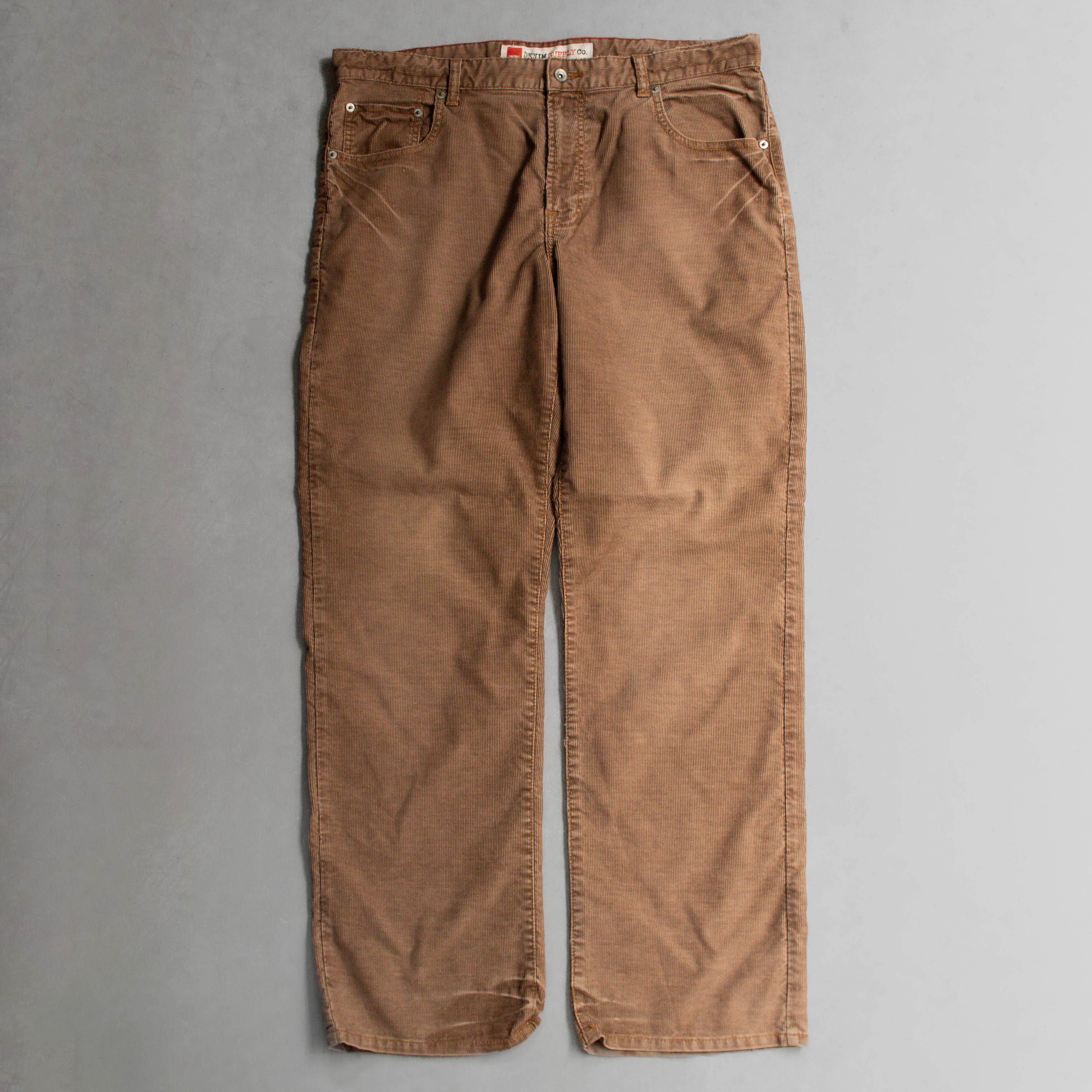 USED CORDUROY PANTS 美國 棕色 直筒 拉鍊 燈芯絨 長褲