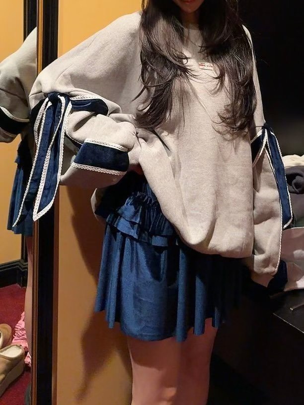 絲絨標籤短裙(內建安全褲)