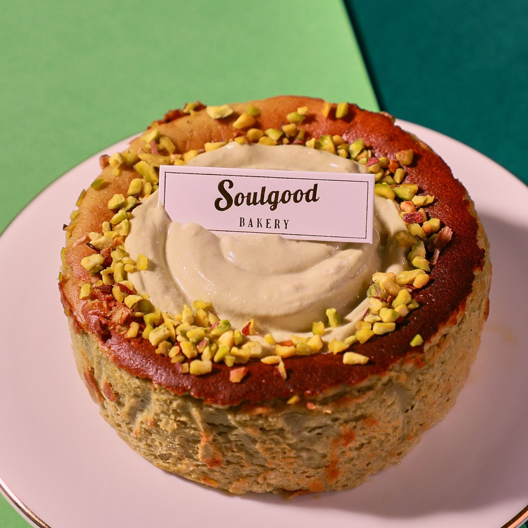 Sicilian Pistachio Soul Baby Basque Burnt Cheesecake