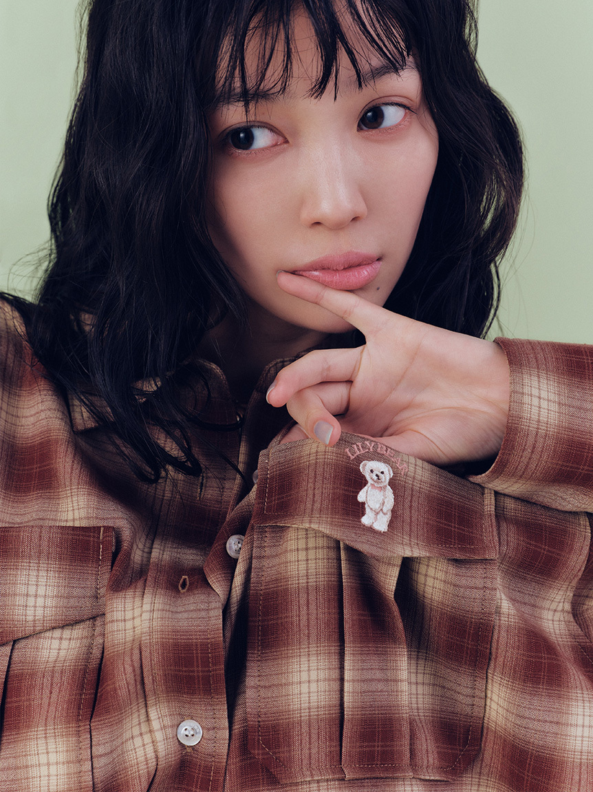 [預購]折扣LILY BROWN Lily Bear附圍巾寬版襯衫