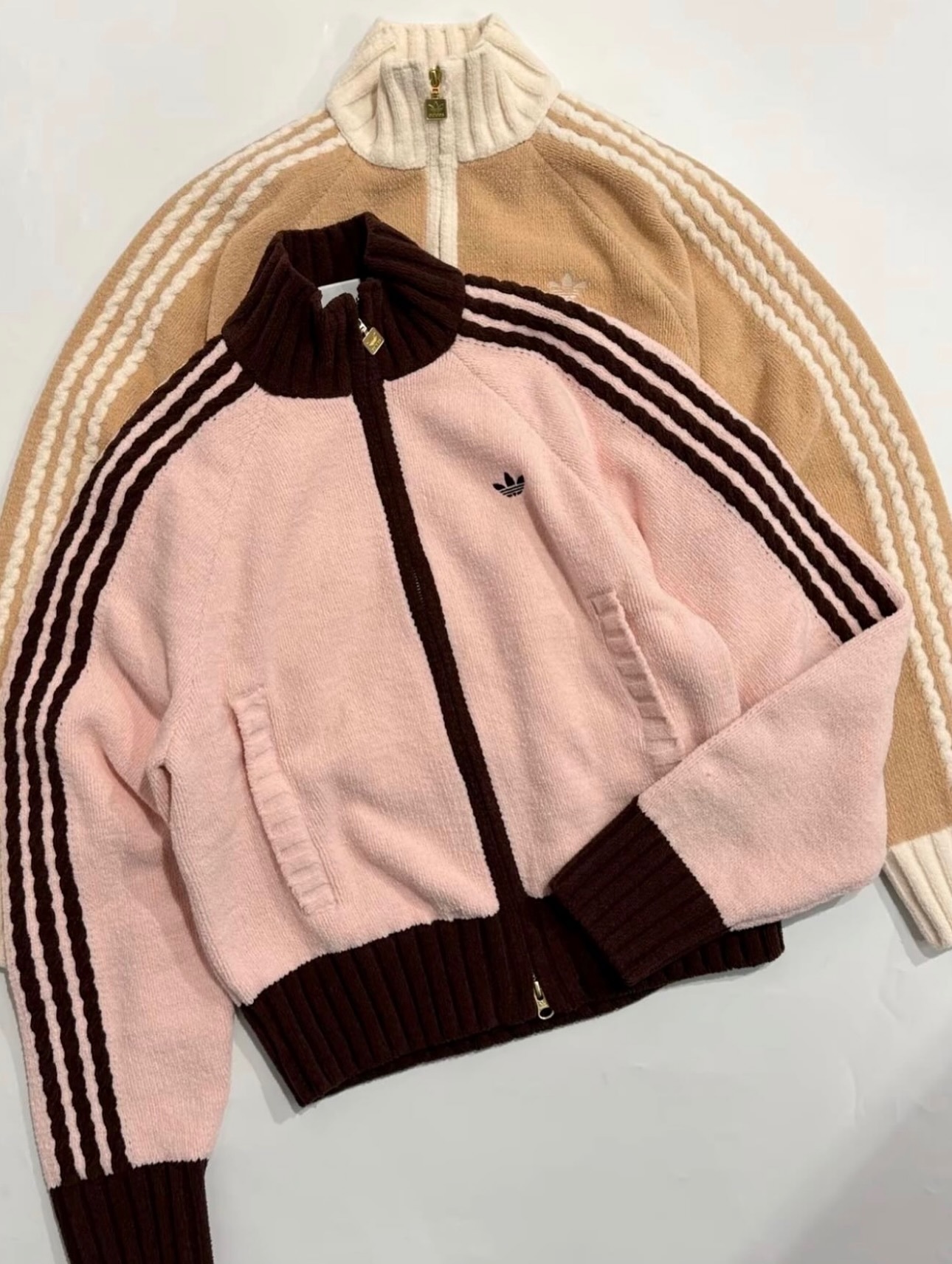 ADIDAS ORIGINALS KNIT TRACK TOP JACKET針織短版三葉草外套 兩色