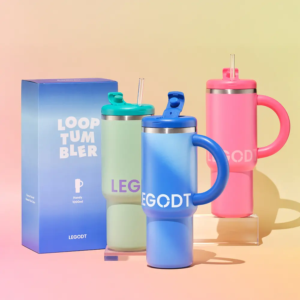 LEGODT 圓環提把大容量保溫隨行杯 1000ml【3款款式】