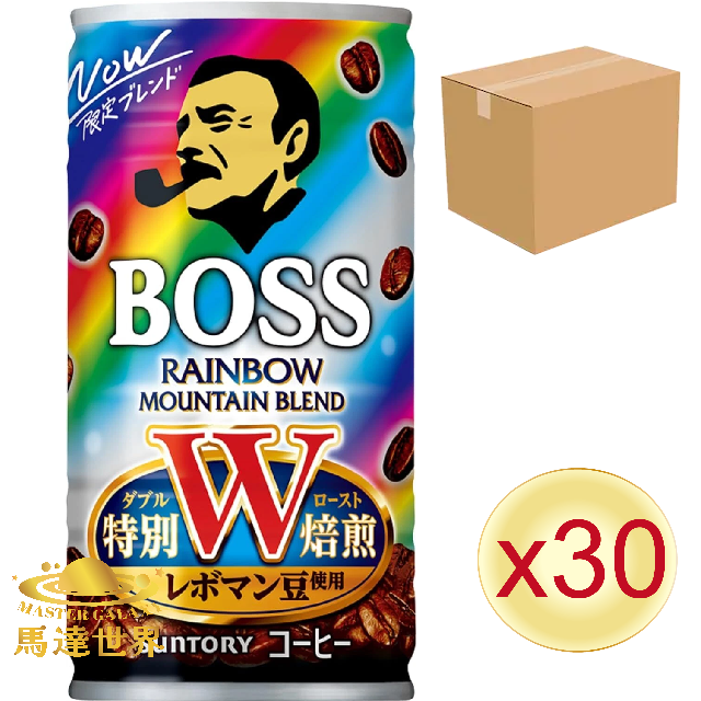 【原箱30罐裝】Boss 彩虹山咖啡 185ml 日本直送  (*新舊批次包裝隨機發貨)此日期前最佳：2026/7