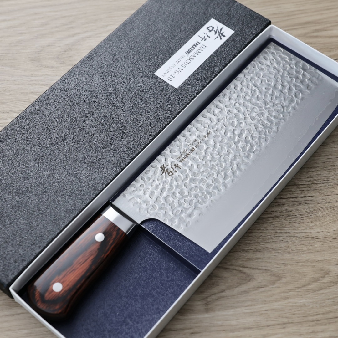 堺孝行 中華包丁 195mm VG10鋼 33層鎚目大馬士革 洋柄