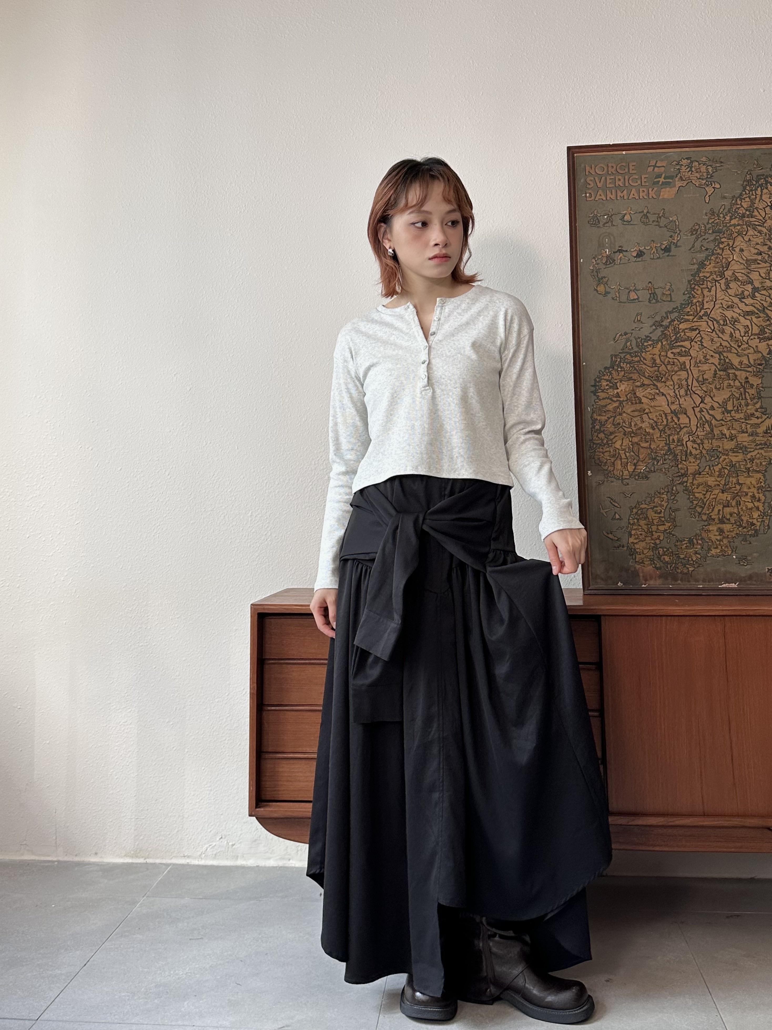 隨性感～亨利領羅紋上衣 - BL61897