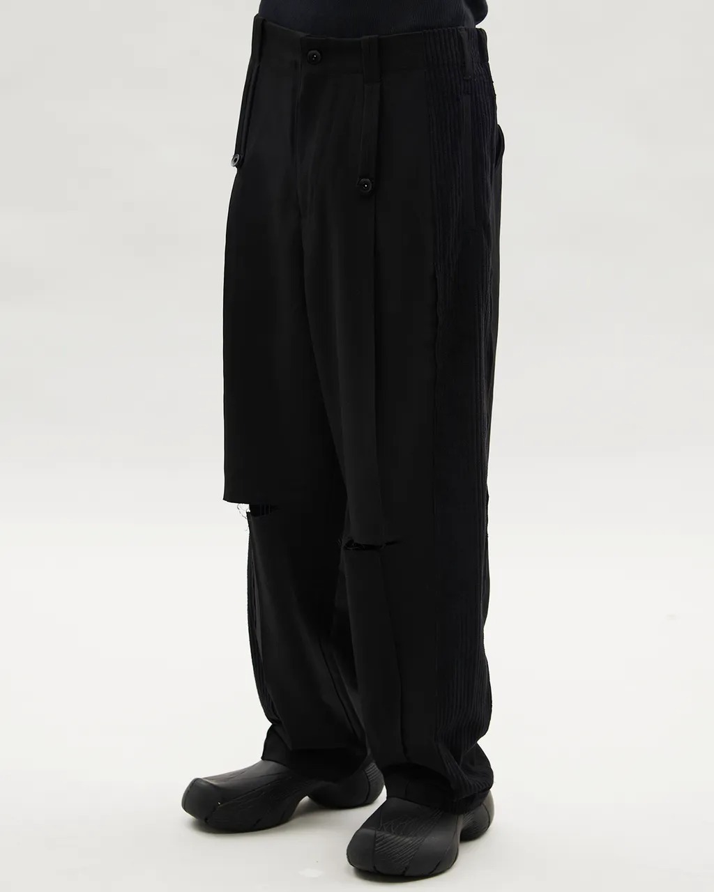 Vacant｜ES0174 - Spliced Pants (Black)