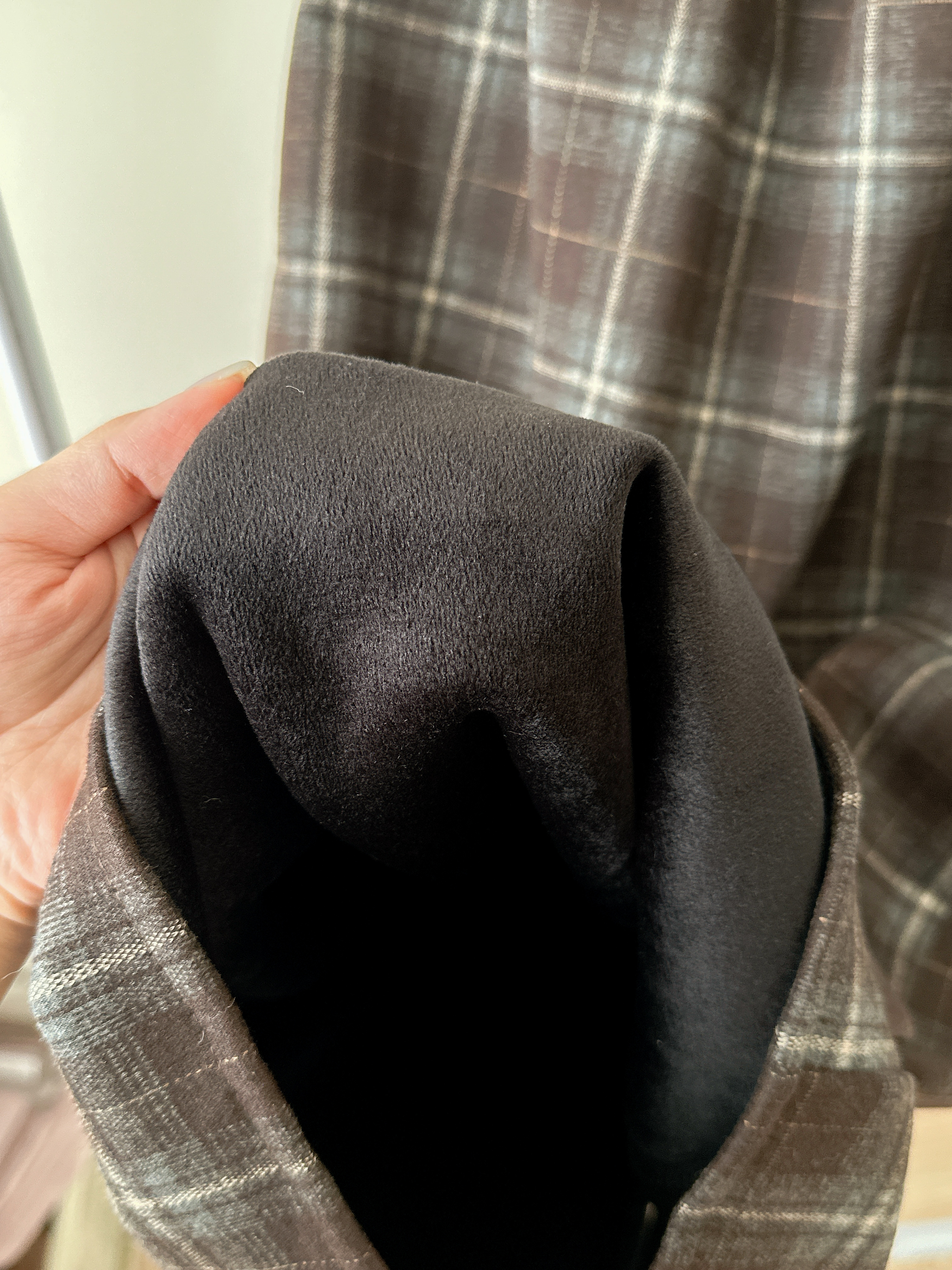 英倫格紋後開衩毛呢長裙💕共2色