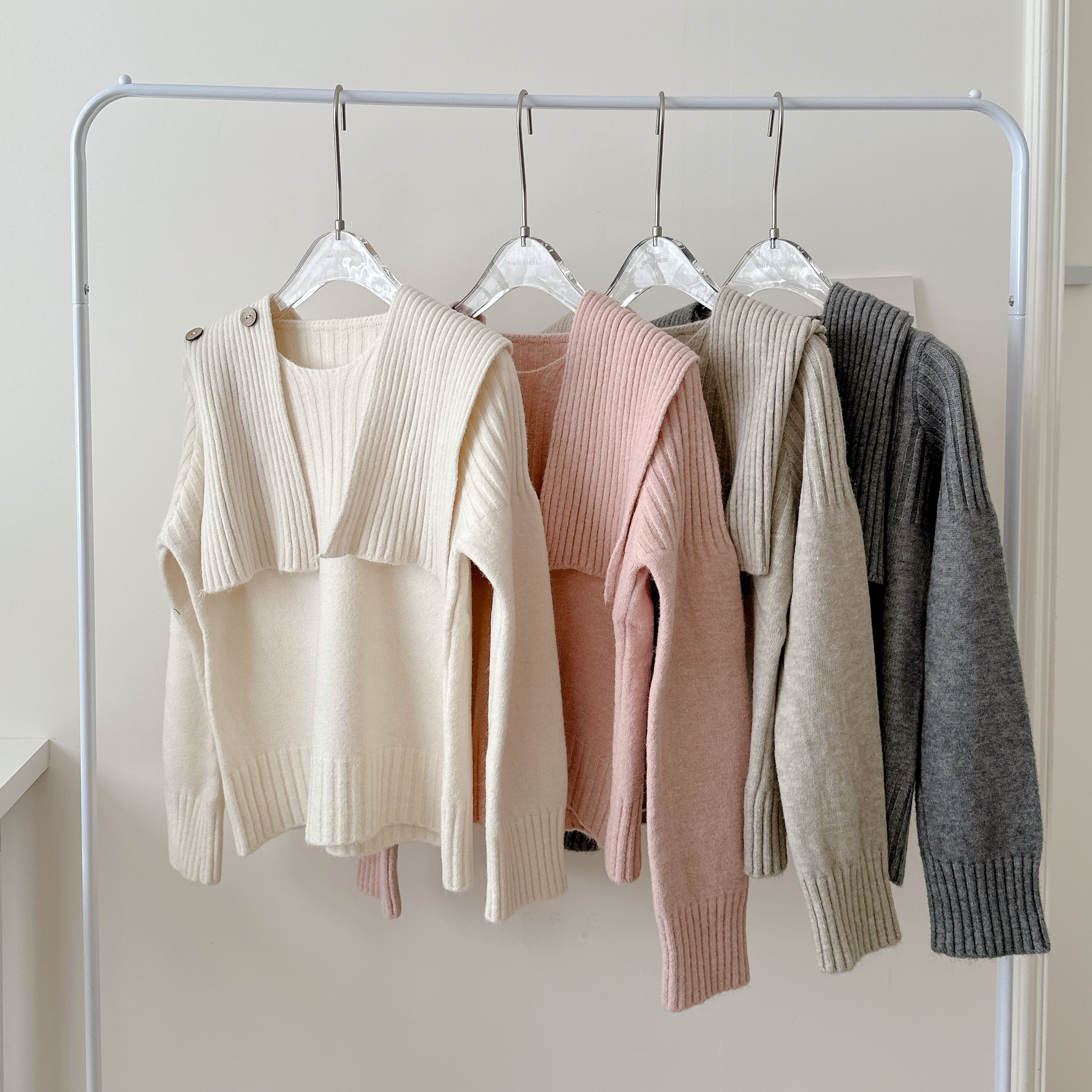 部份現貨🚚必收！CP值爆表🔥簡約百搭針織上衣（附圍巾）💕共4色