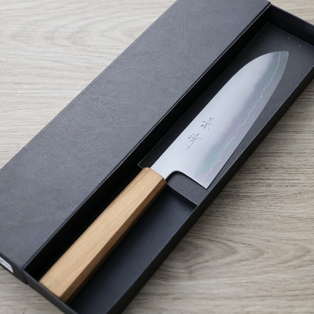 馬場刃物 景清 三德 180mm 銀三鋼 櫻/付鞘