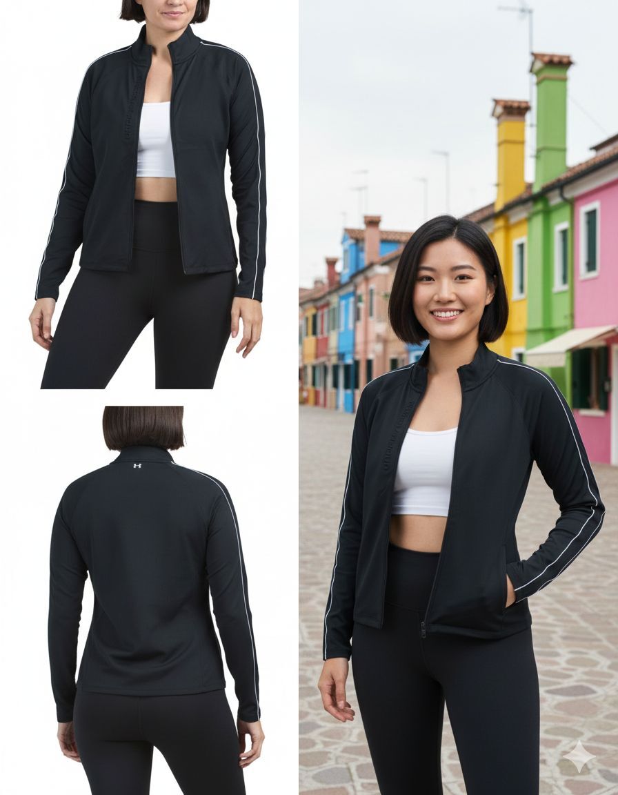 【預購】Q010307 UNDER ARMOUR 女士 黑色Storm 中層保暖全拉鍊外套