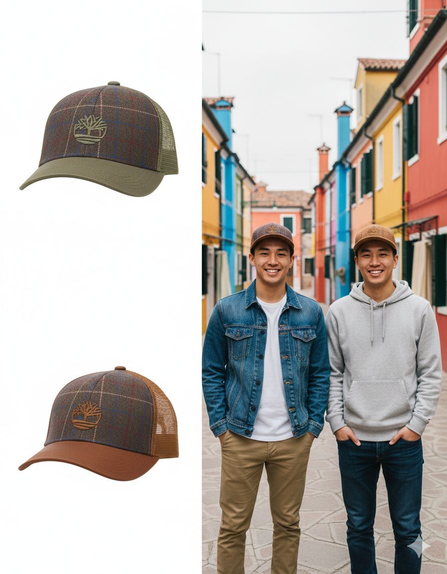 【預購】Q010304 TIMBERLAND 格子圖案卡車帽