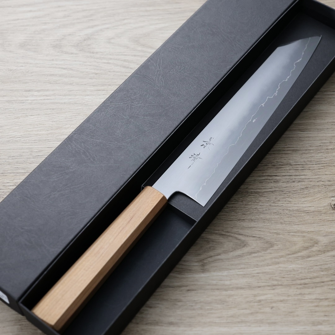 馬場刃物 景清 切付牛刀 240mm 銀三鋼 櫻/付鞘