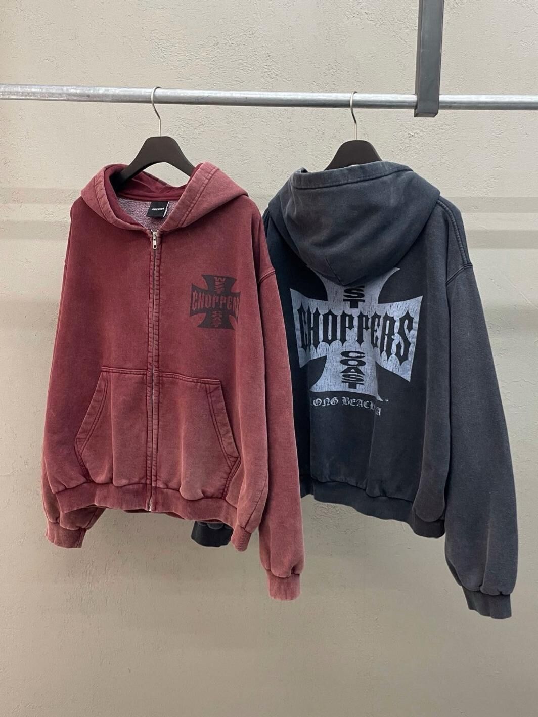 洗水英文字連帽拉鍊外套 ARCHIVE-408JK