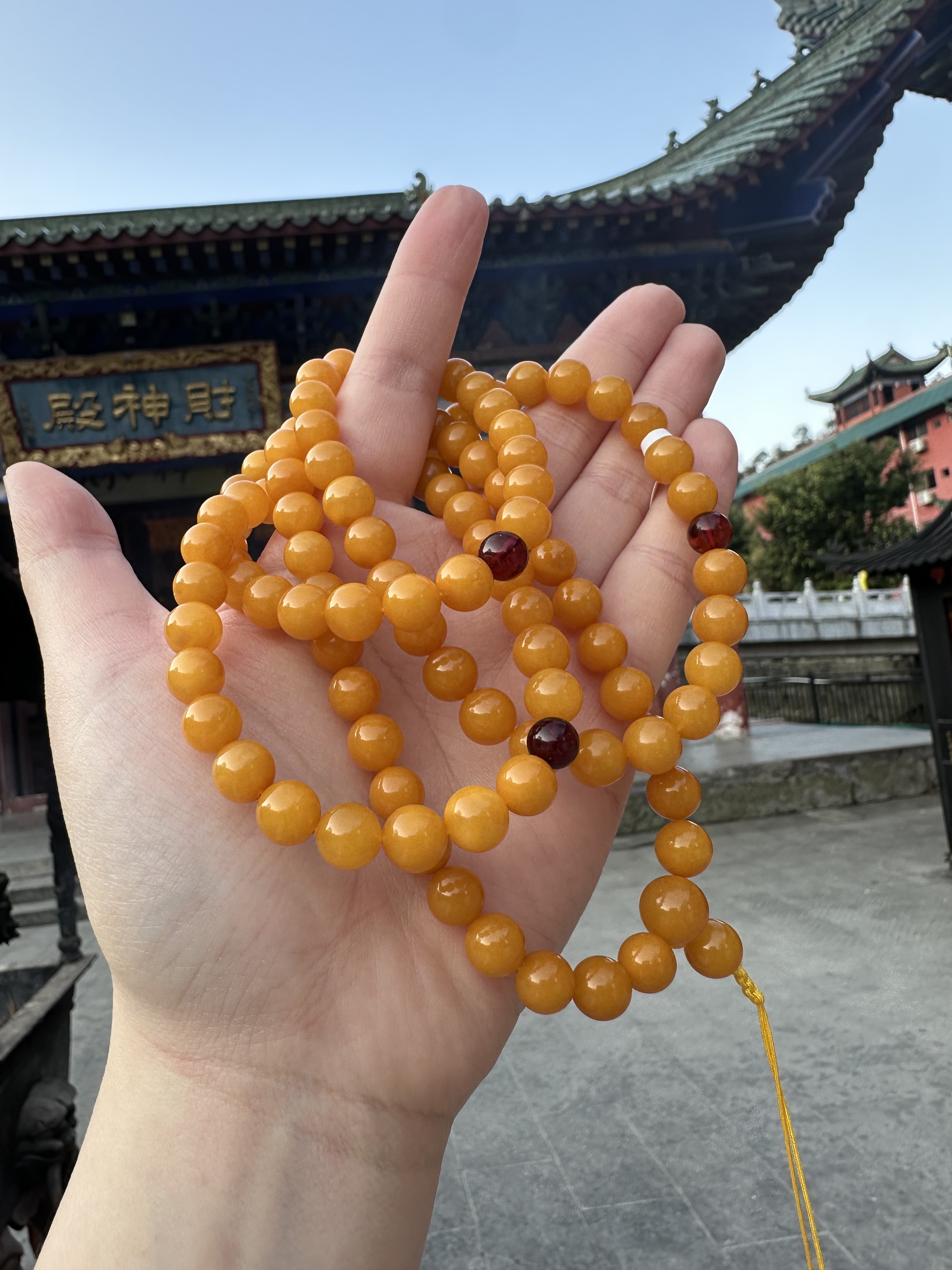 【直播】LL0103136 108粒雞油蜜蠟頸鍊 7mm (GYL-062)