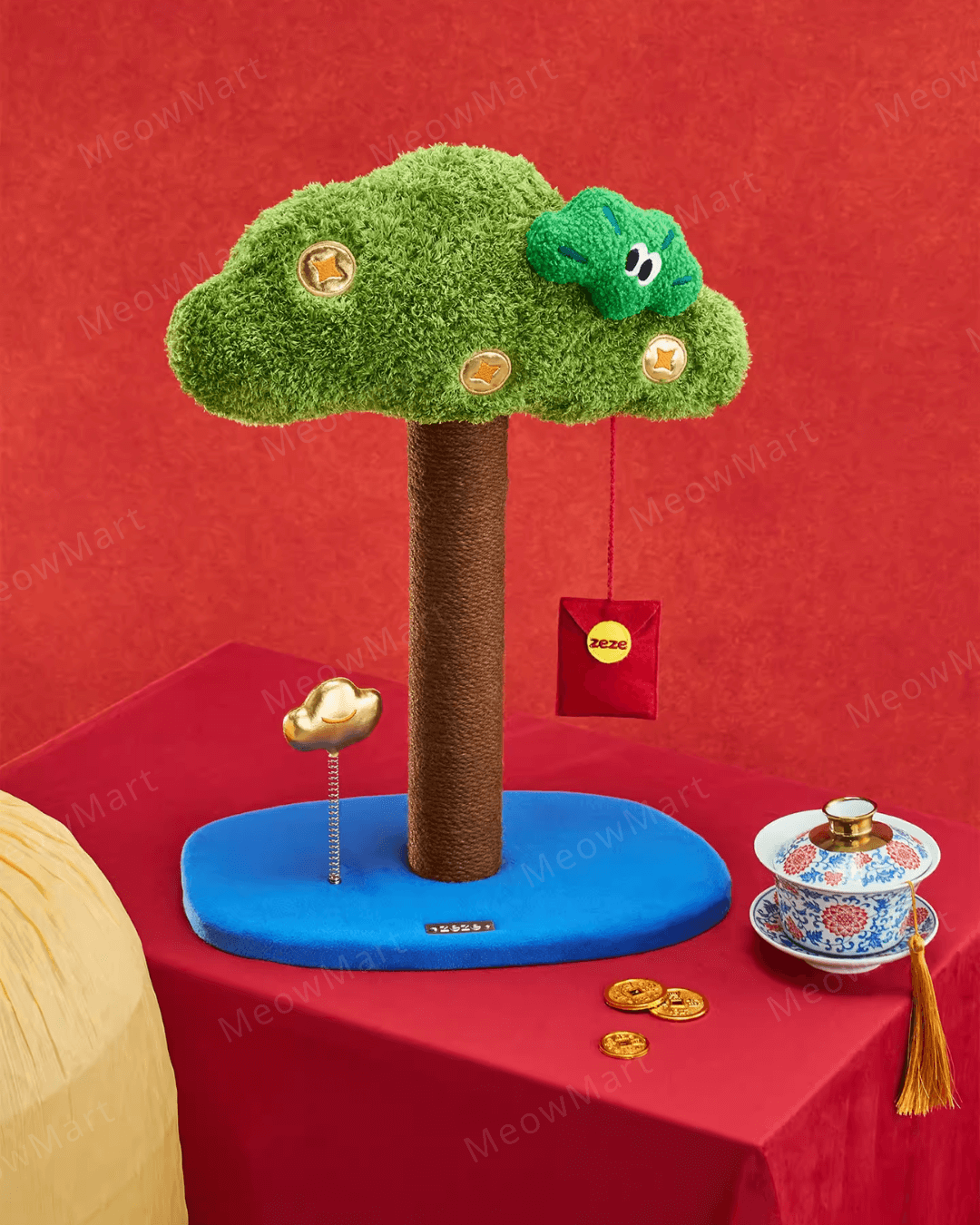 馬上發財搖錢樹貓抓柱