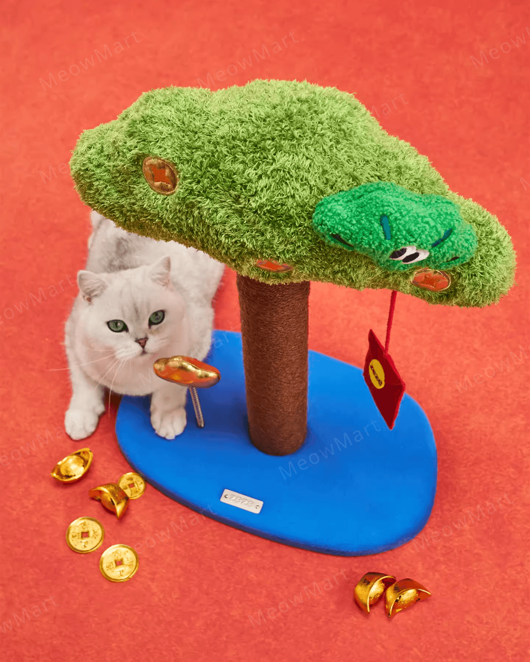馬上發財搖錢樹貓抓柱