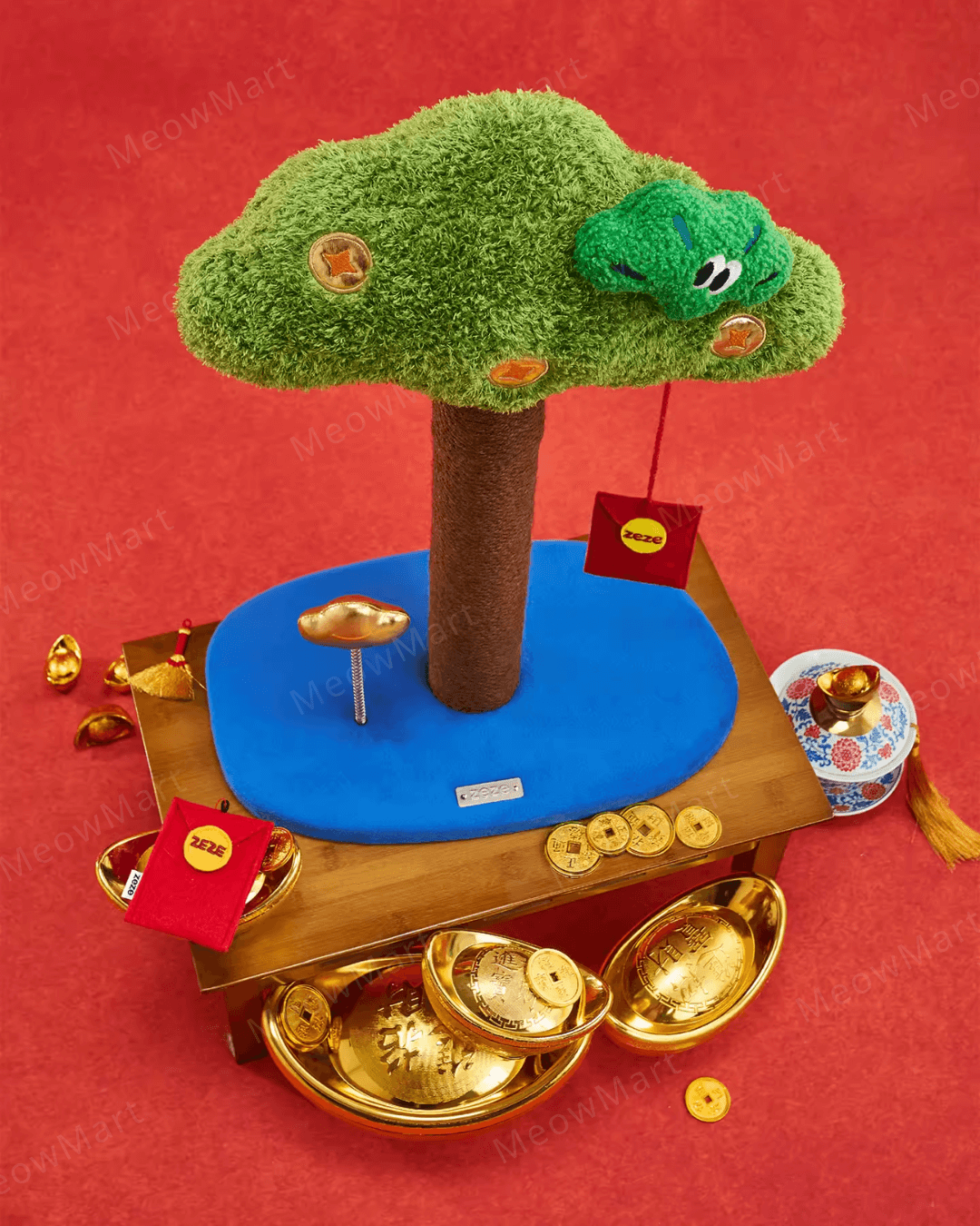 馬上發財搖錢樹貓抓柱