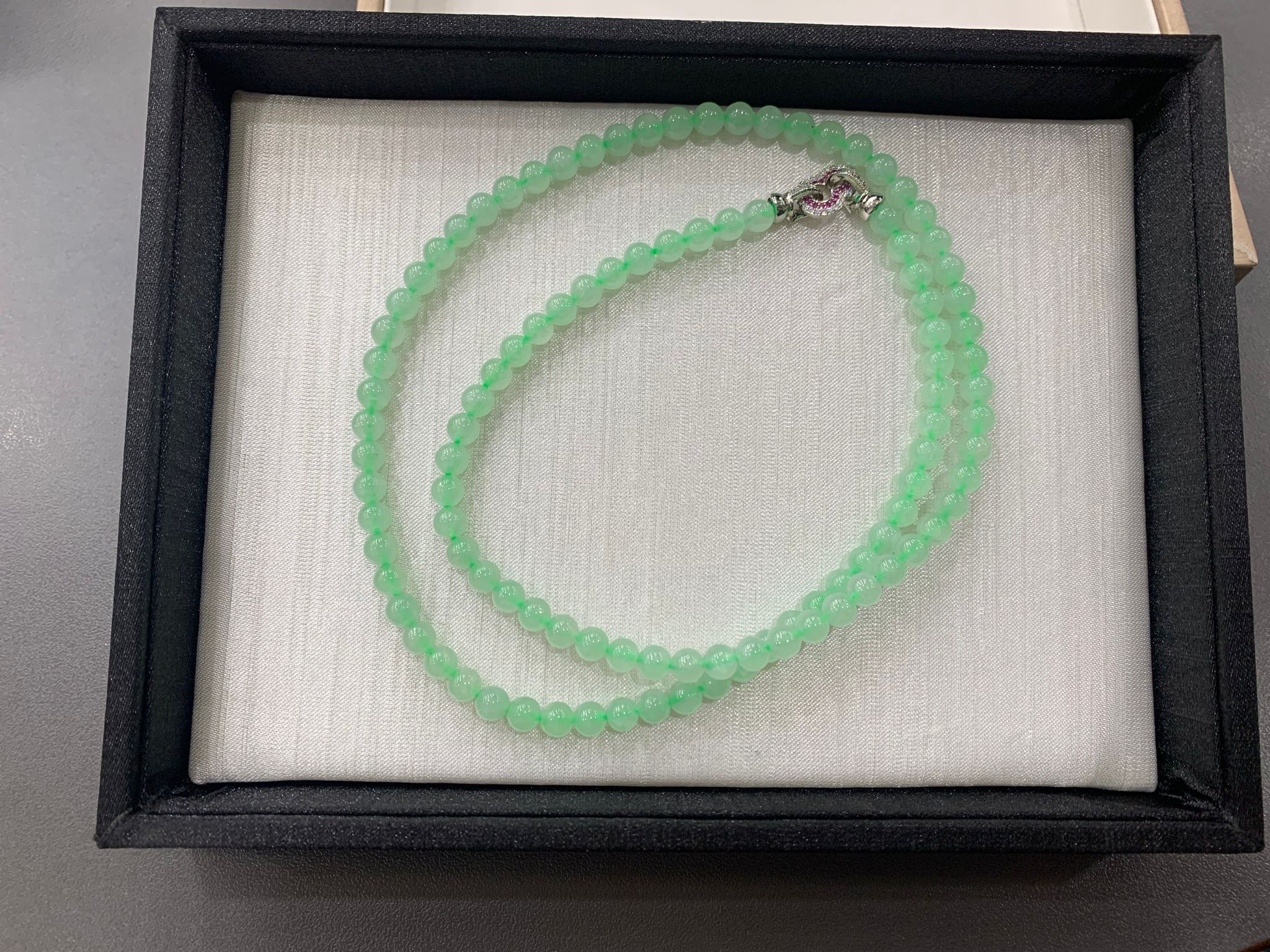 【直播】LL010455 翡翠冰綠圓珠頸鏈( BR221)