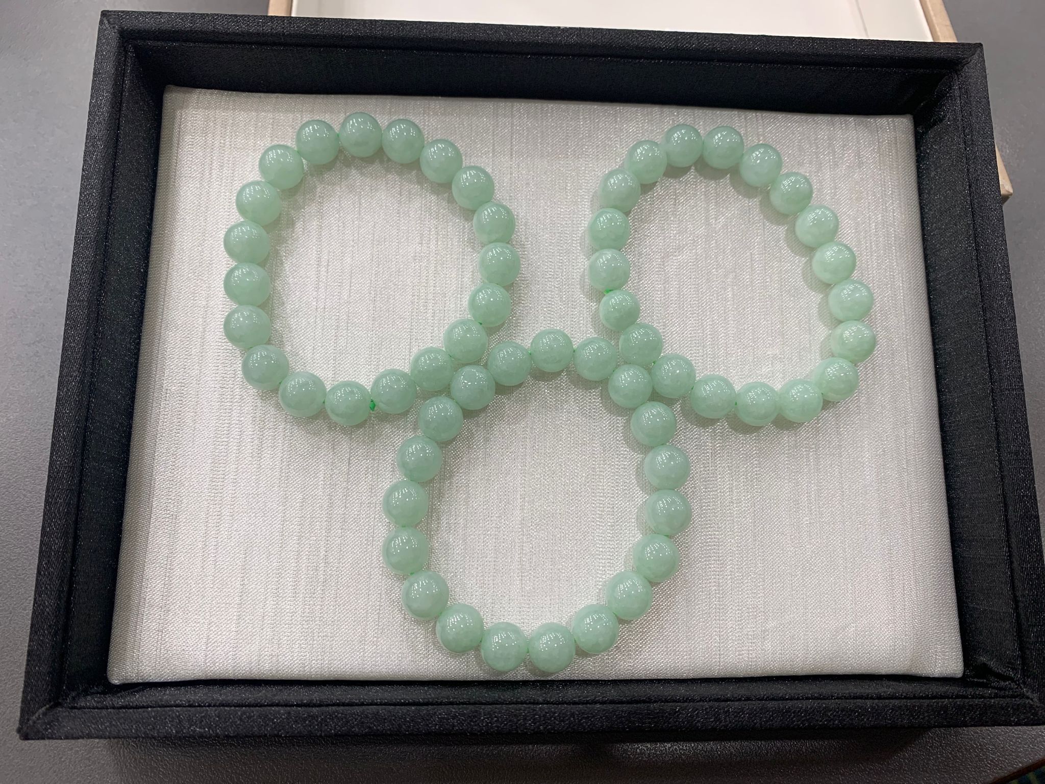 【直播】LL010456翡翠冰綠園珠手串9mm (BR245)