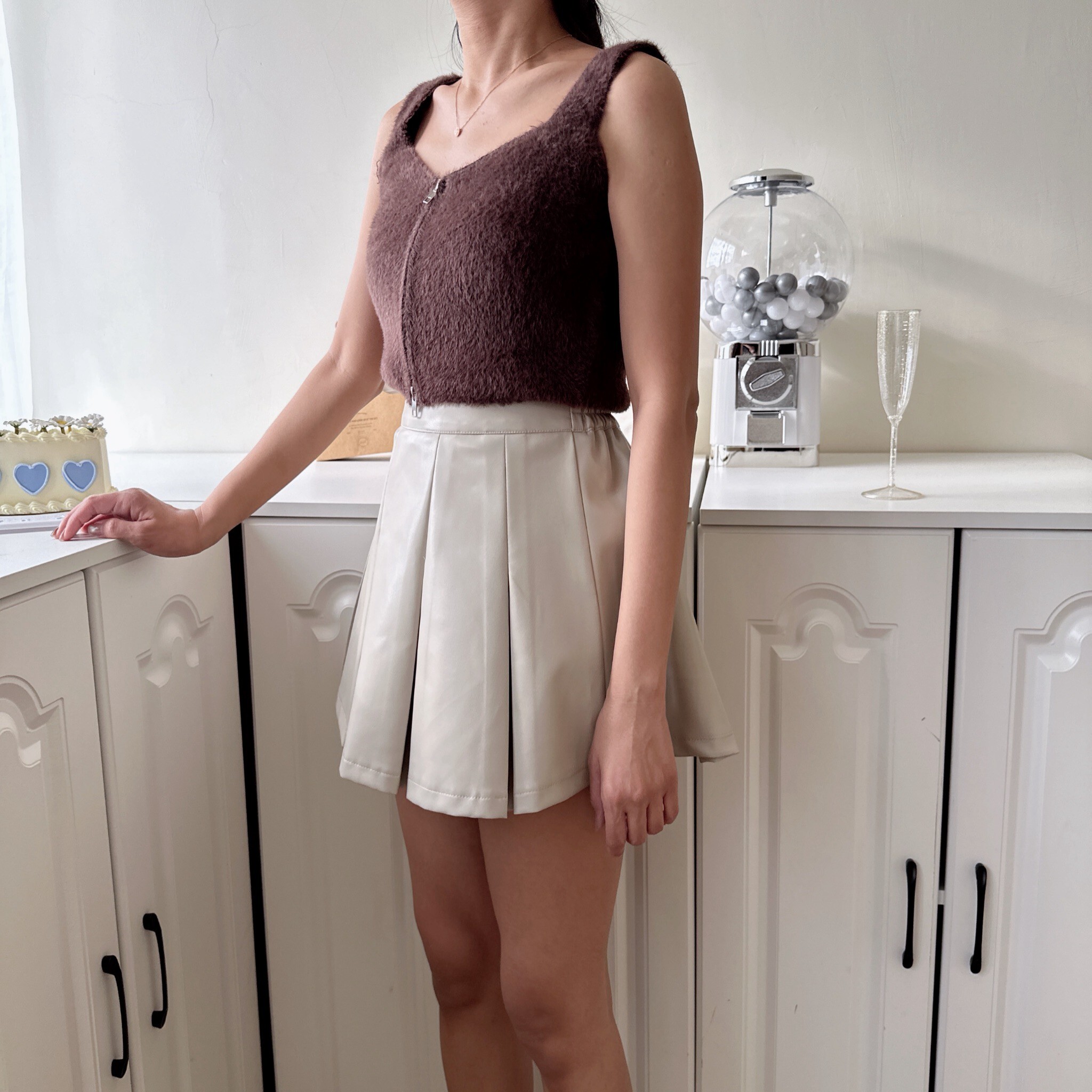 水貂毛拉鍊背心 RCH1244