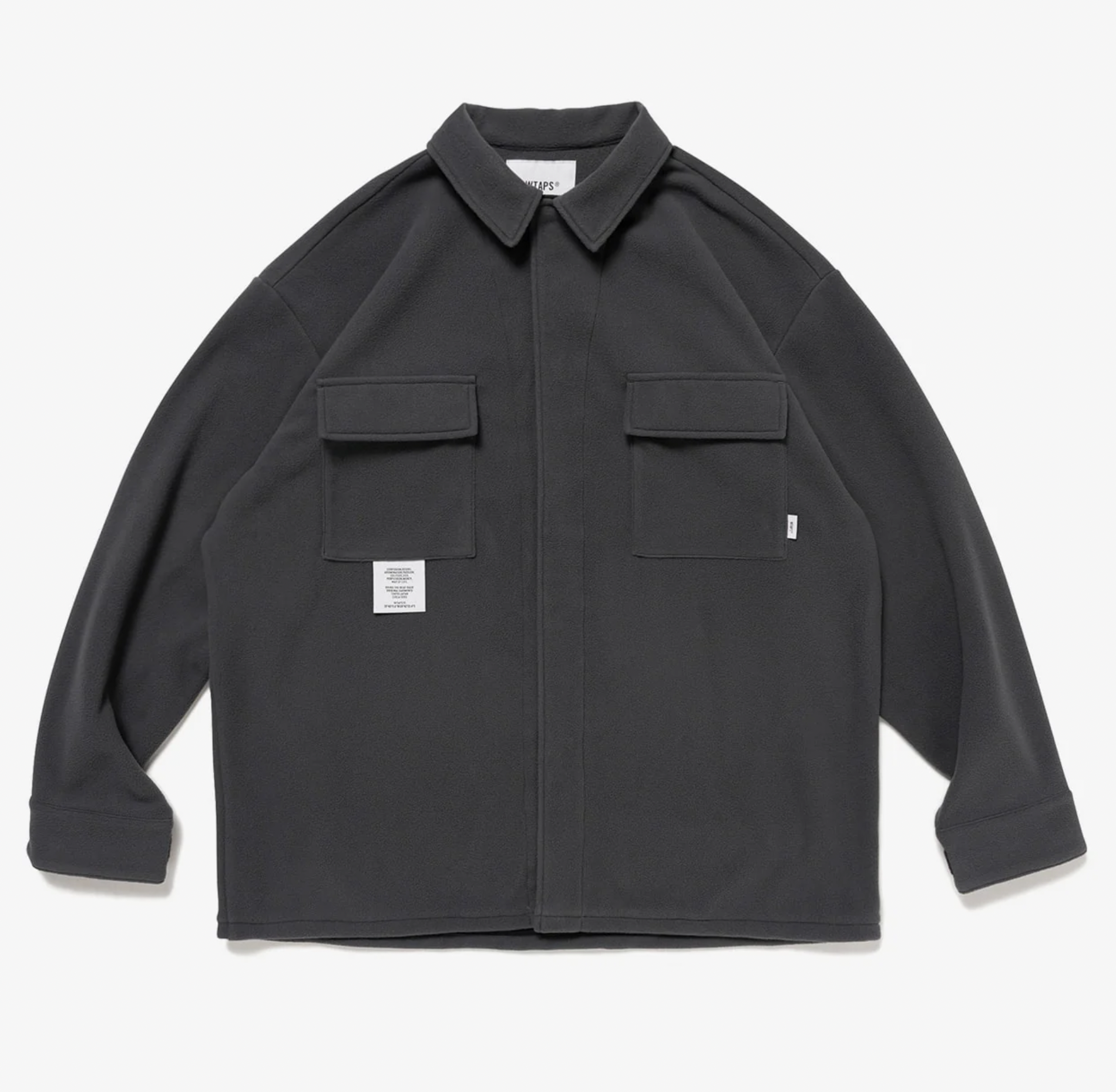 [現貨] WTAPS FW25 OBJ / LS / POLY. FLEECE | CHARCOAL