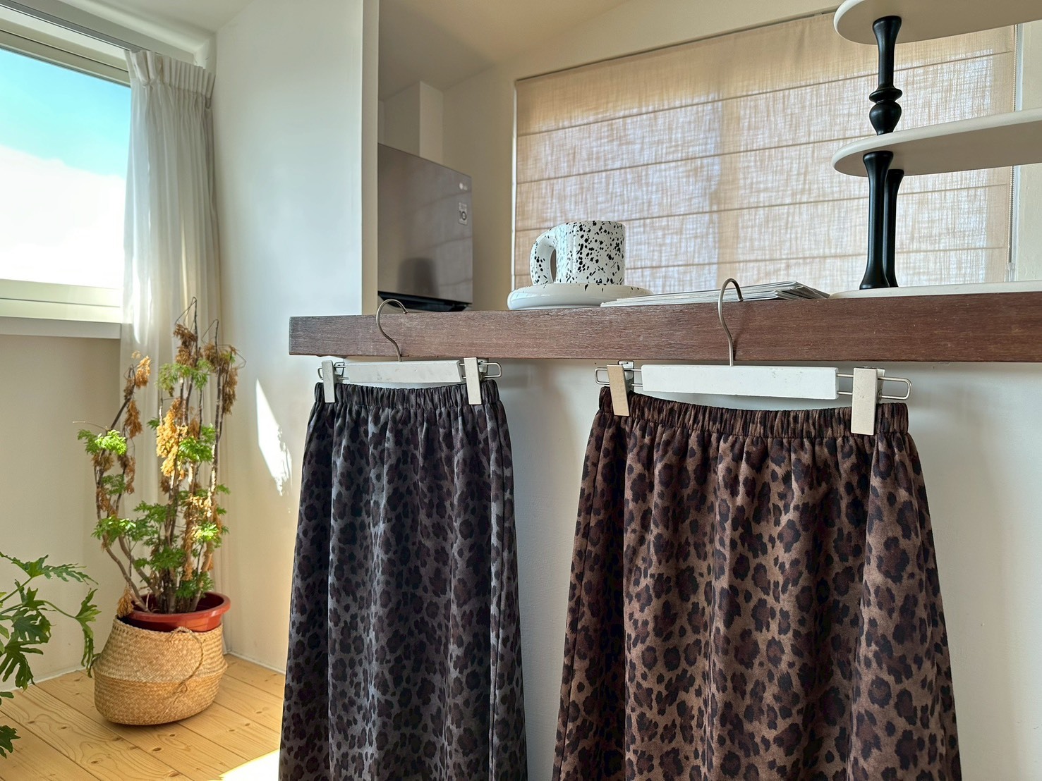 豹紋麂皮後衩長裙 RCH0088