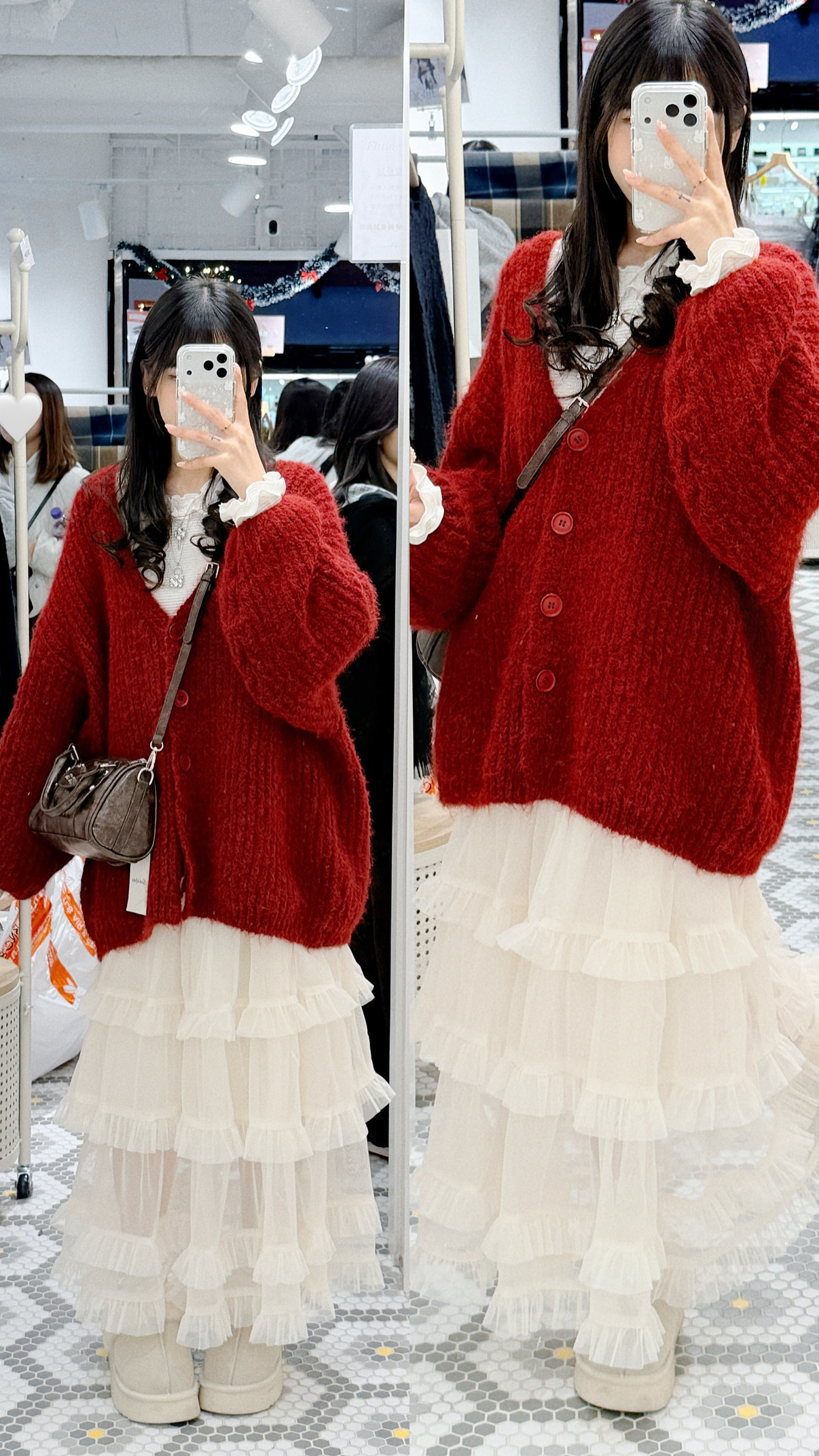 D0492｜日系感溫柔系荷葉邊層層魚尾長裙⋆˚ʚɞ