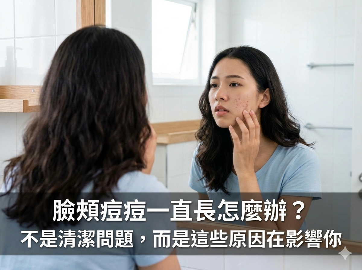 臉頰痘痘一直長怎麼辦？不是清潔問題，而是這些原因在影響你