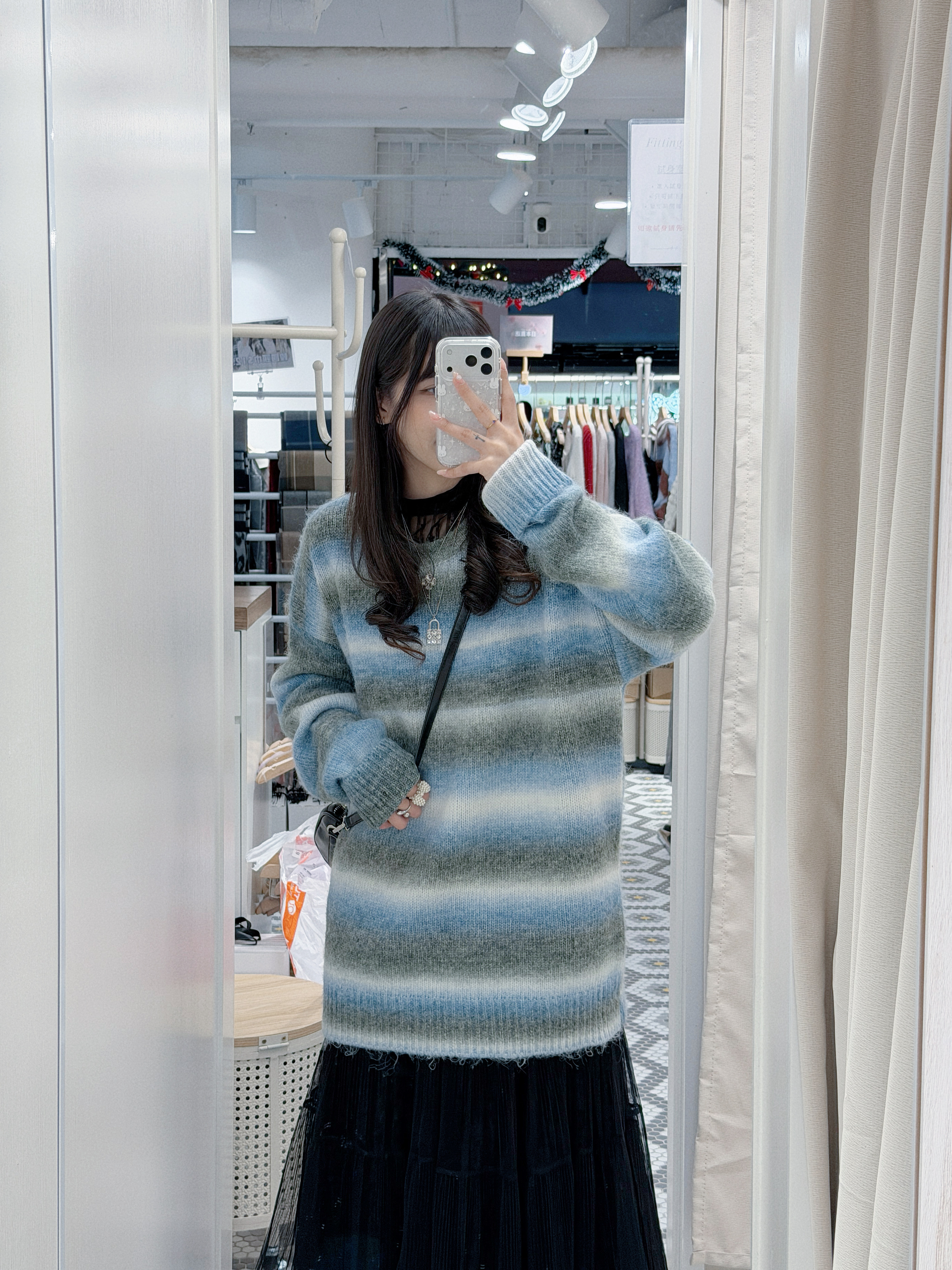 K0423｜稀有感灰色系漸變針織毛衣ଘ ੭ ✩‧₊˚