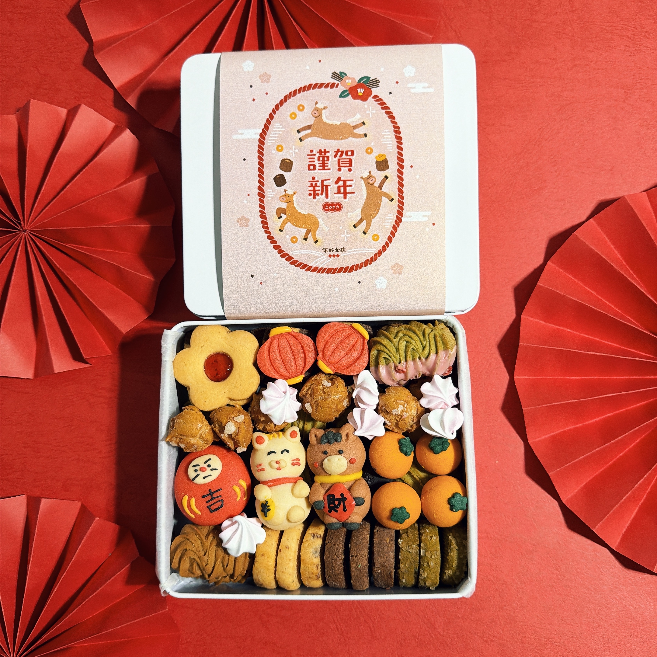 馬兒招財新年餅乾鐵盒(年前2/9～2/12出貨)