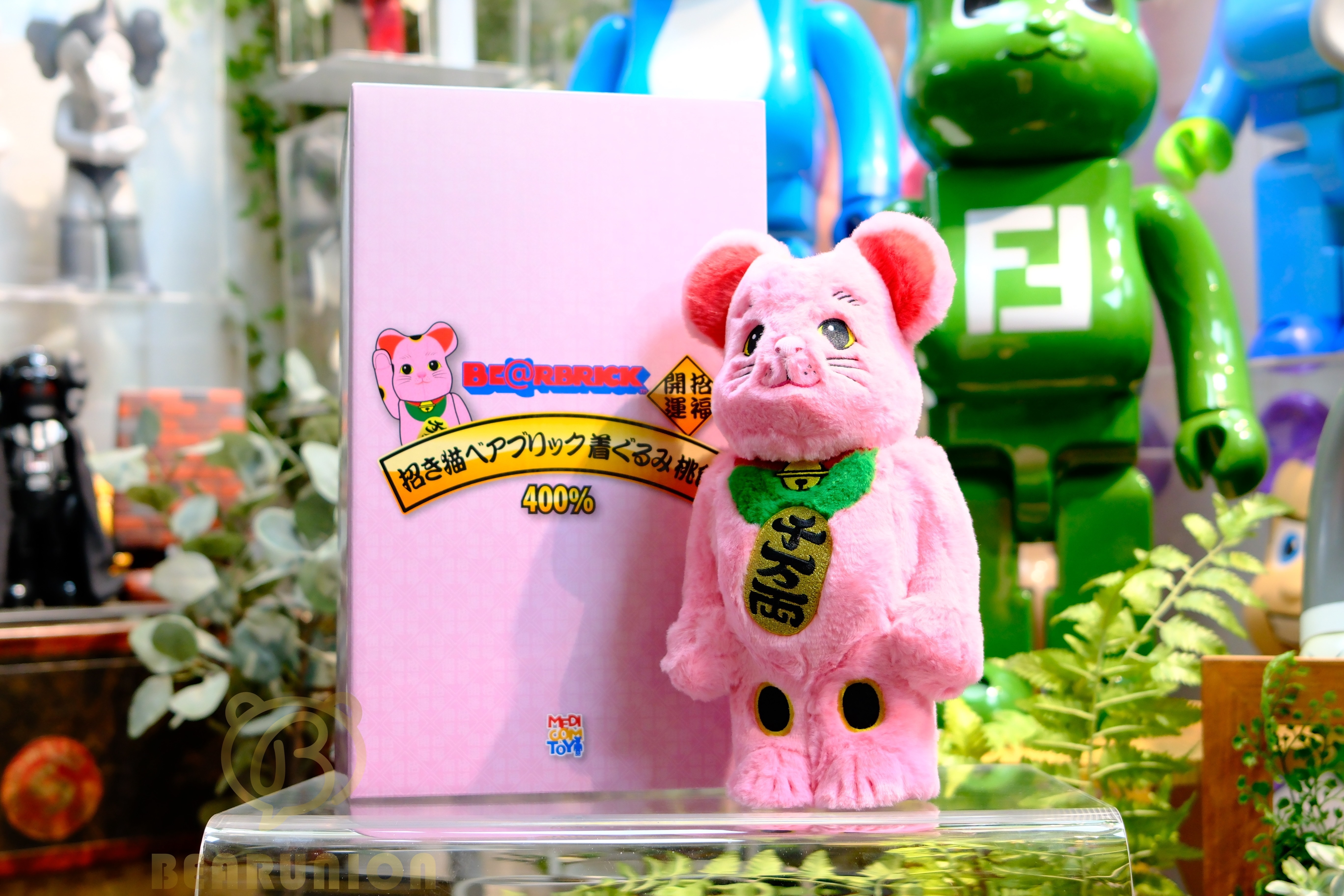 🥇現貨🥇Bearbrick 400% 招き猫 着ぐるみ 桃色