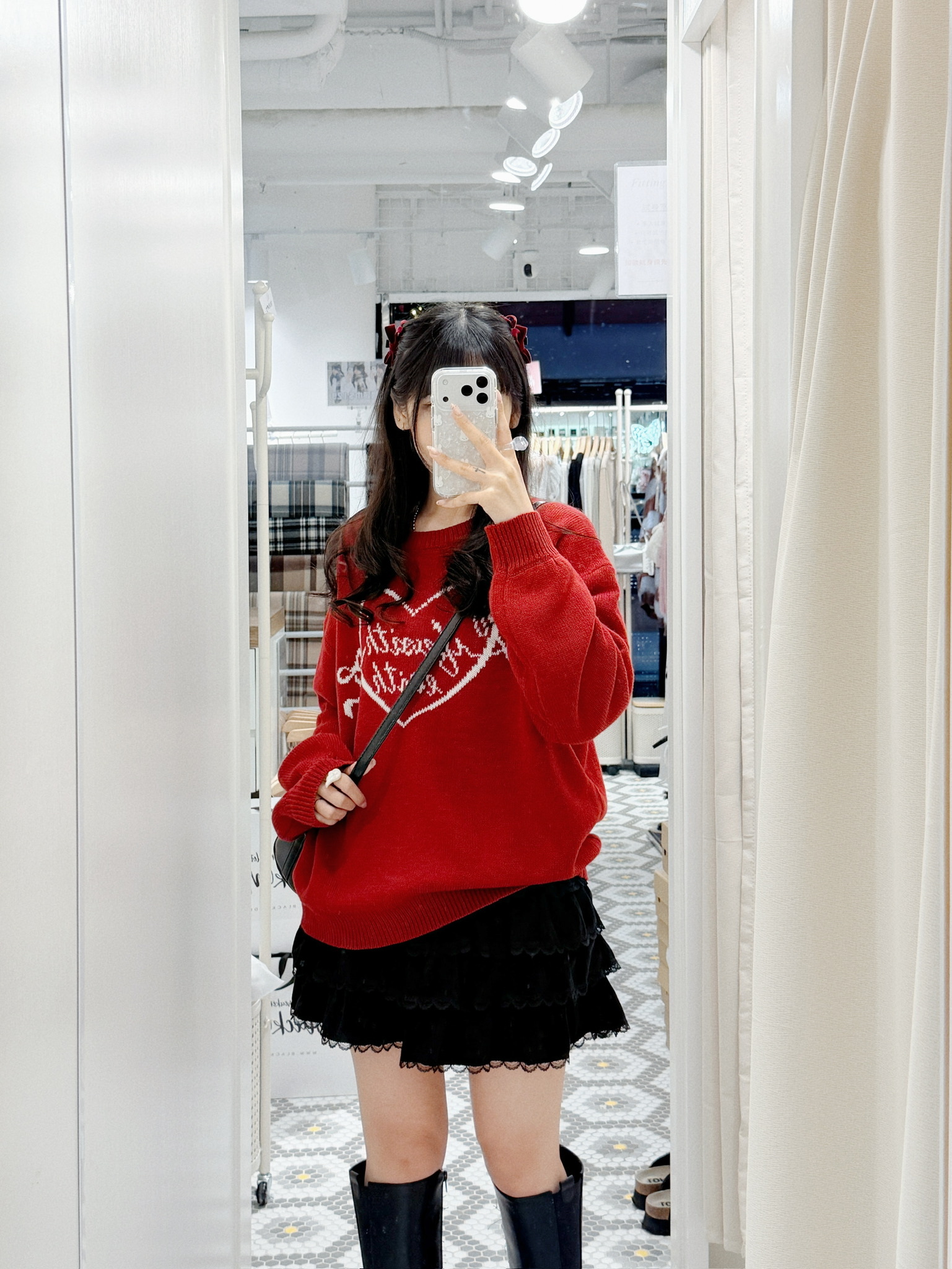 （停產） JP1132｜聖誕必備心心針織oversize上衣⋆₊✧⁺𓏲🌲