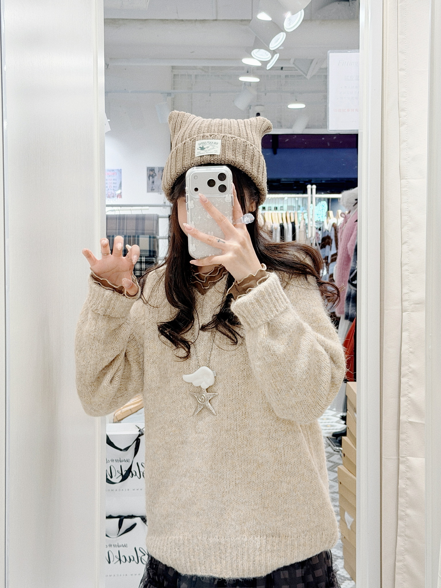 A0292 | 秋冬必備🍂 ̈ᯓBrand Mine貓耳朵拉冷帽🌰ʺ̤🧣