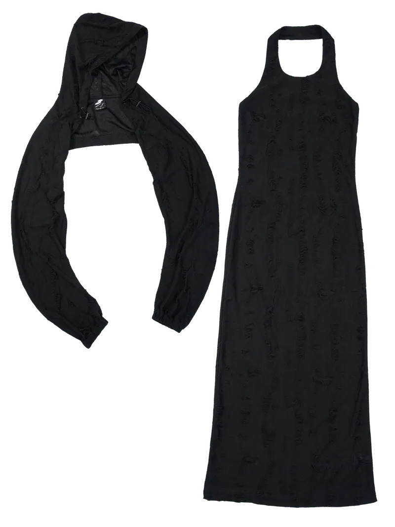 Enclave｜Two-Piece Slim Fit “Wierd” Long Dress (Black)