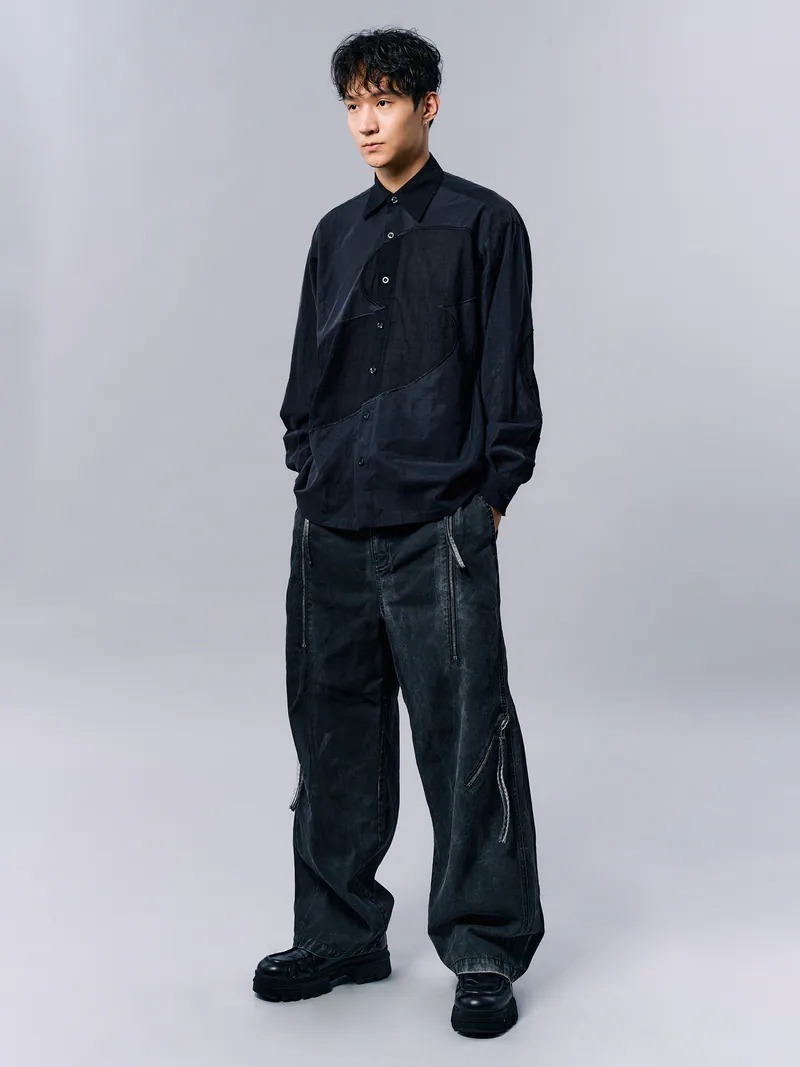 Enclave｜Barrel Leg “Rebar” Pants (Black)