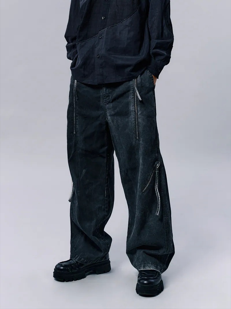 Enclave｜Barrel Leg “Rebar” Pants (Black)