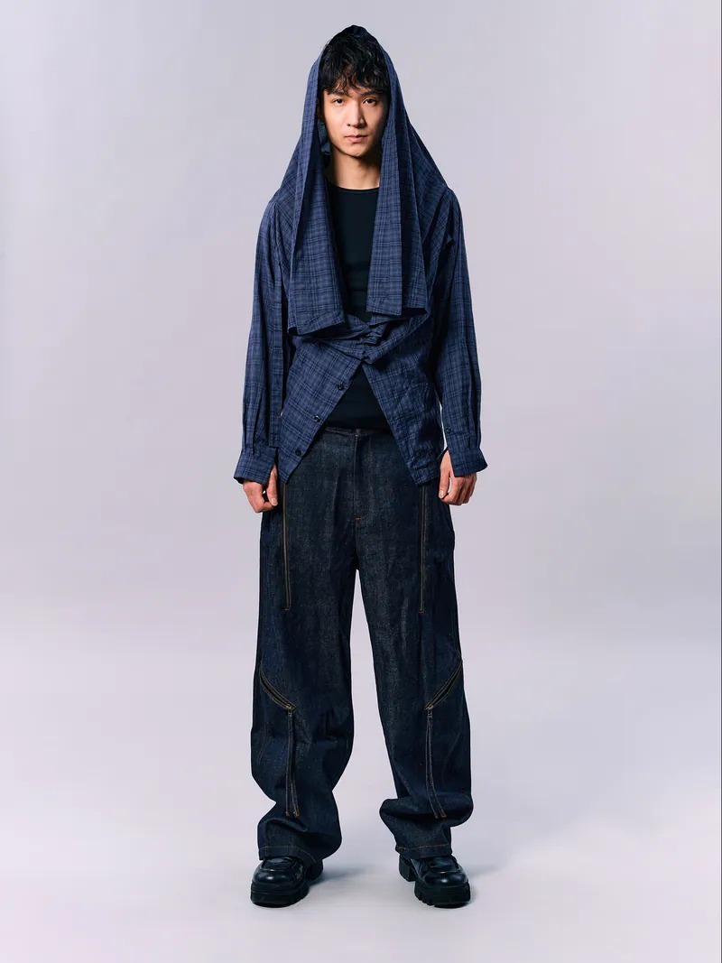 Enclave｜Flat Cut Long-Sleeves “Drift” Shirt (Blue)