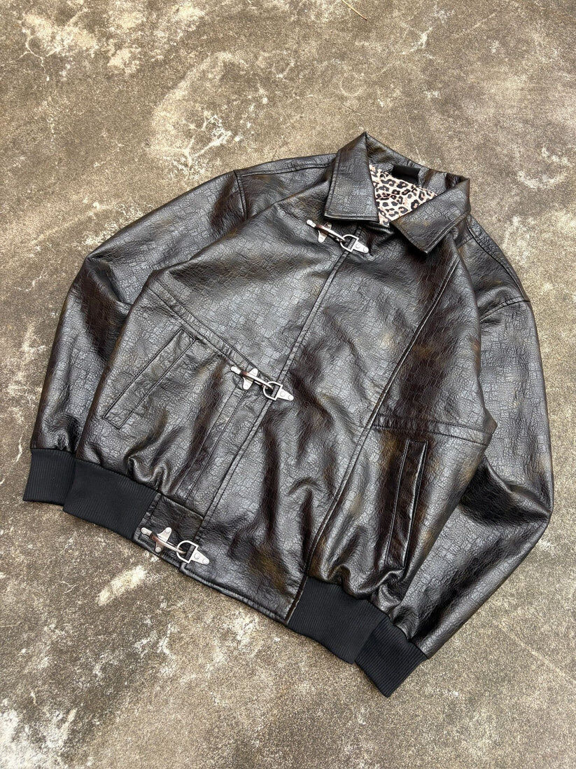 BELVET LEOPARD LINED FIREMAN JACKET BROWN
