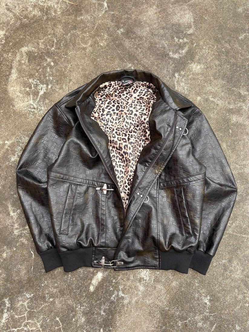 BELVET LEOPARD LINED FIREMAN JACKET BROWN