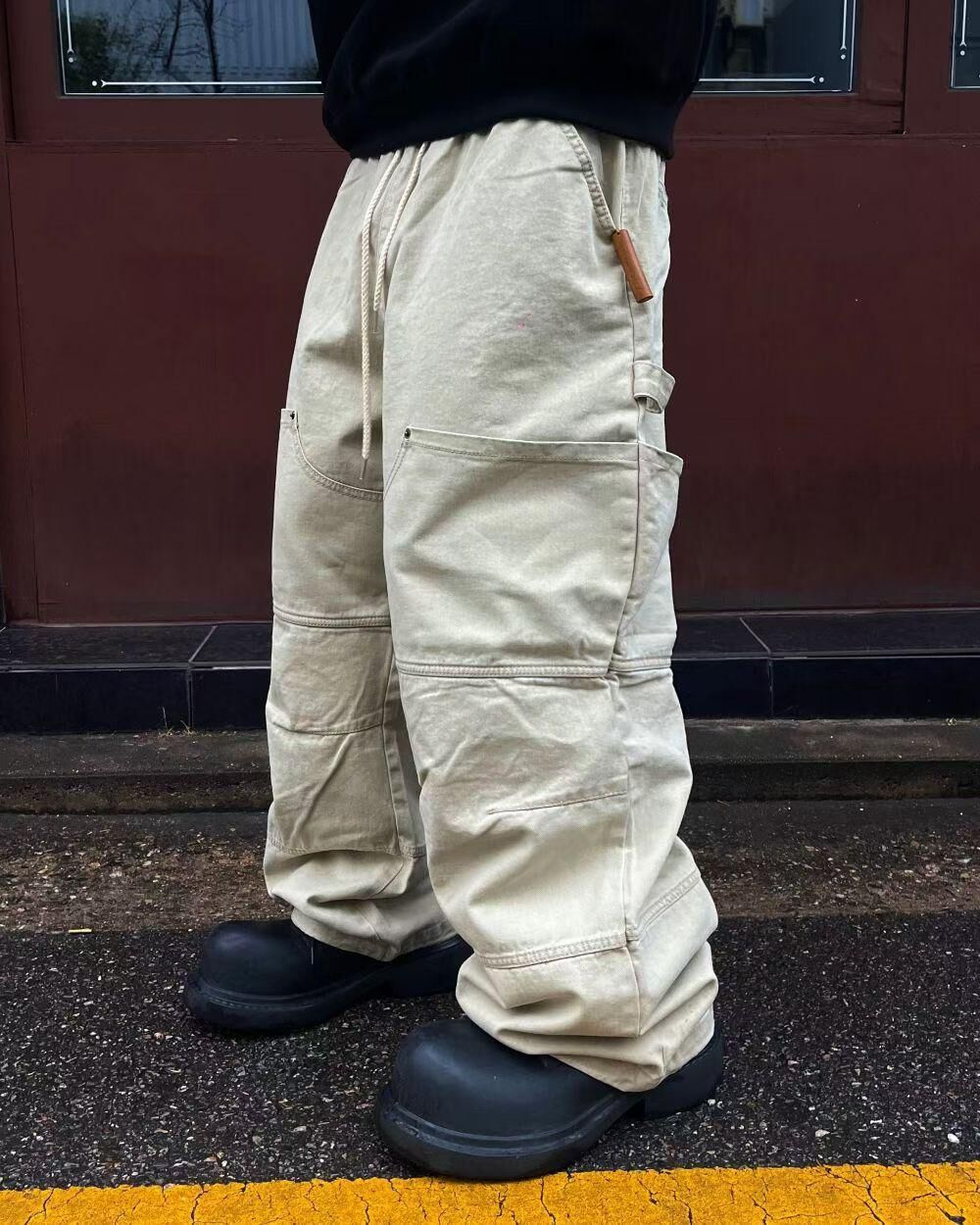 洗水淨色鬆身褲 P3195