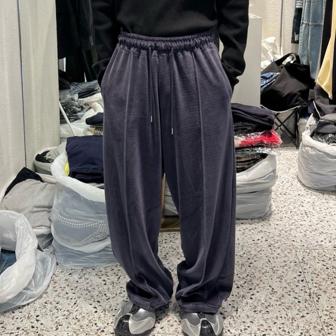 淨色可束腳鬆身褲 EDEN-030P