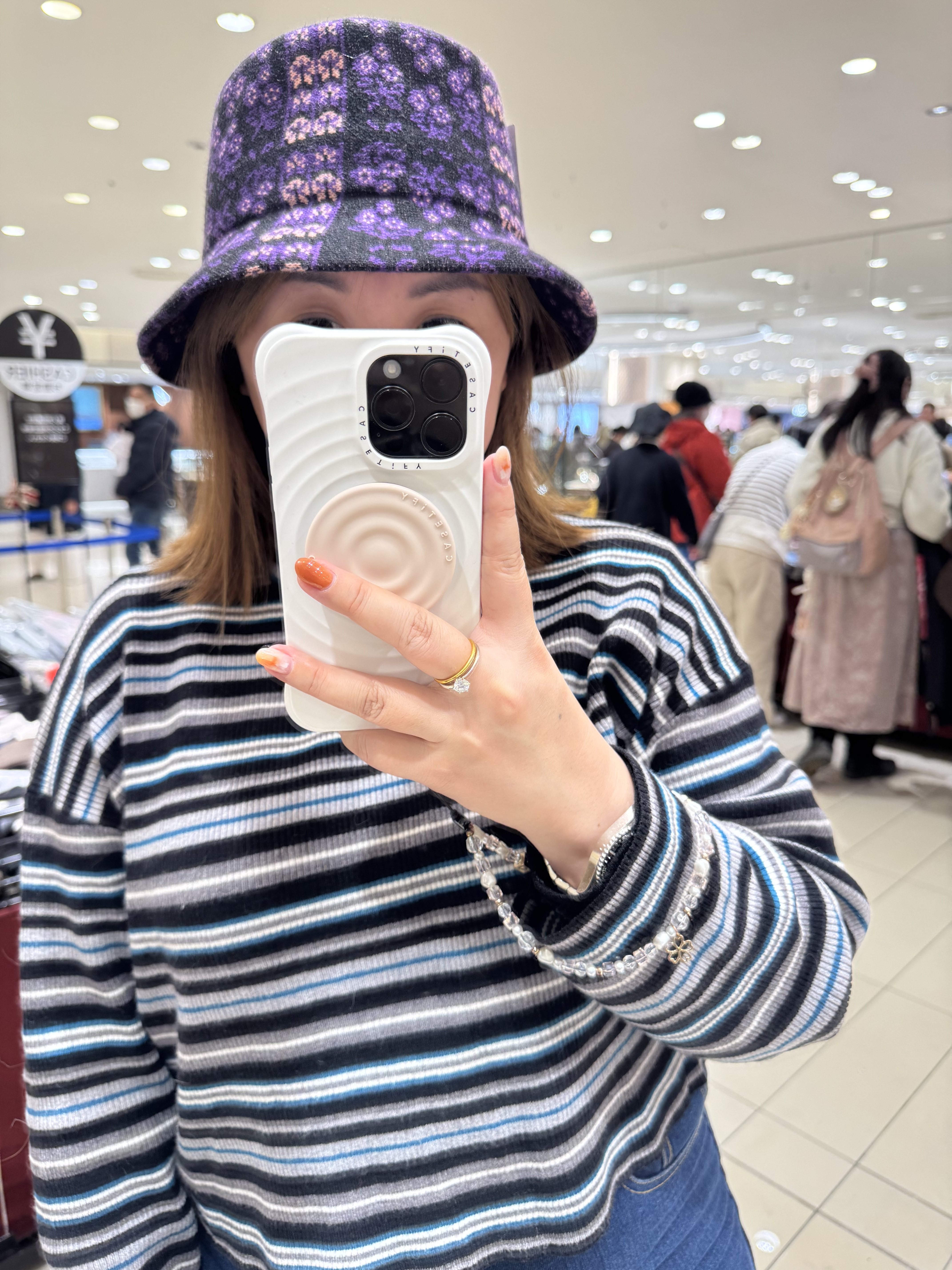 20260104 Anna sui 日本製紫黑花圖案帽