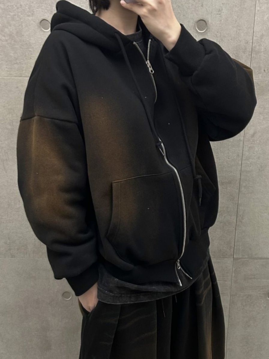 洗水淨色連帽拉鍊外套 Hestory-115JK