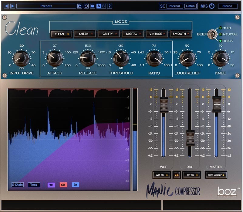 Boz Digital Labs Manic Compressor｜壓縮效果器插件