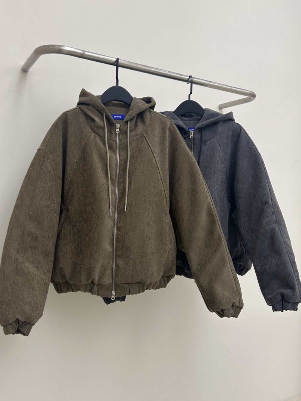 淨色連帽拉鍊外套(薄夾棉) Hestory-117JK