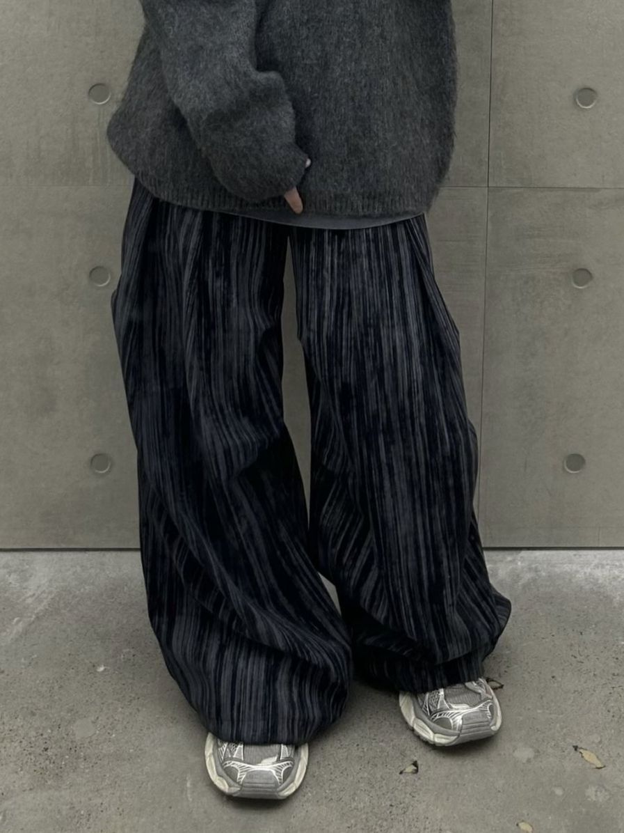 直紋可束腳鬆身褲 Hestory-118P