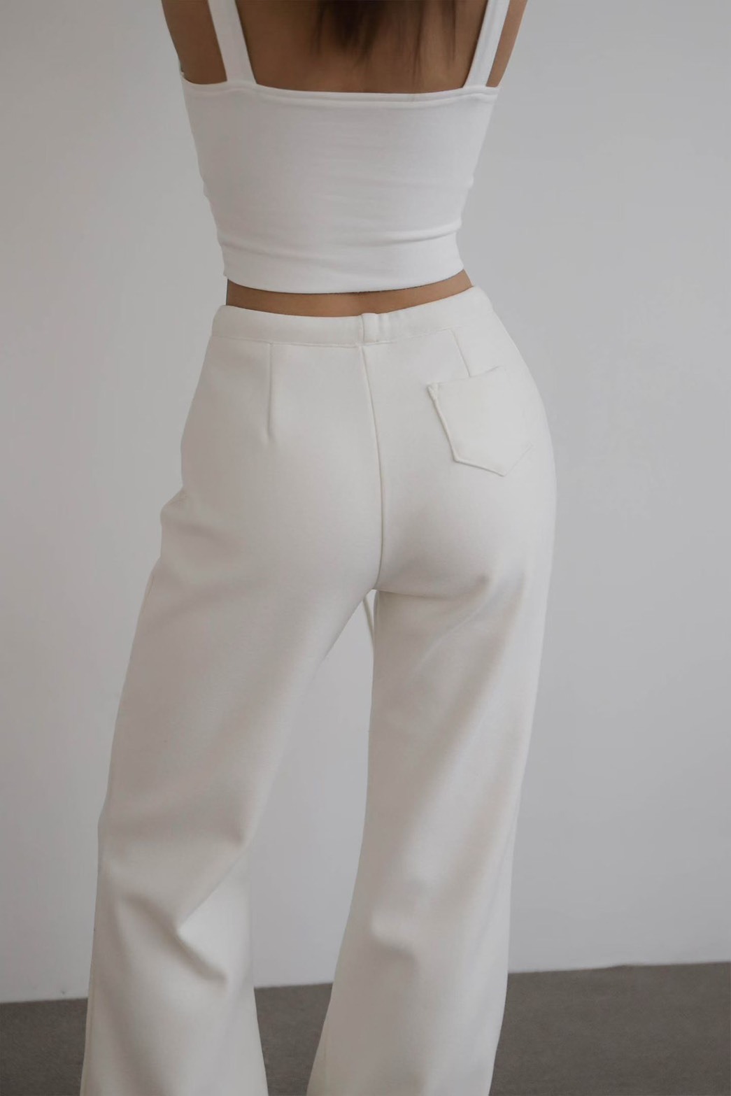 內刷絨背小口帶喇叭棉褲