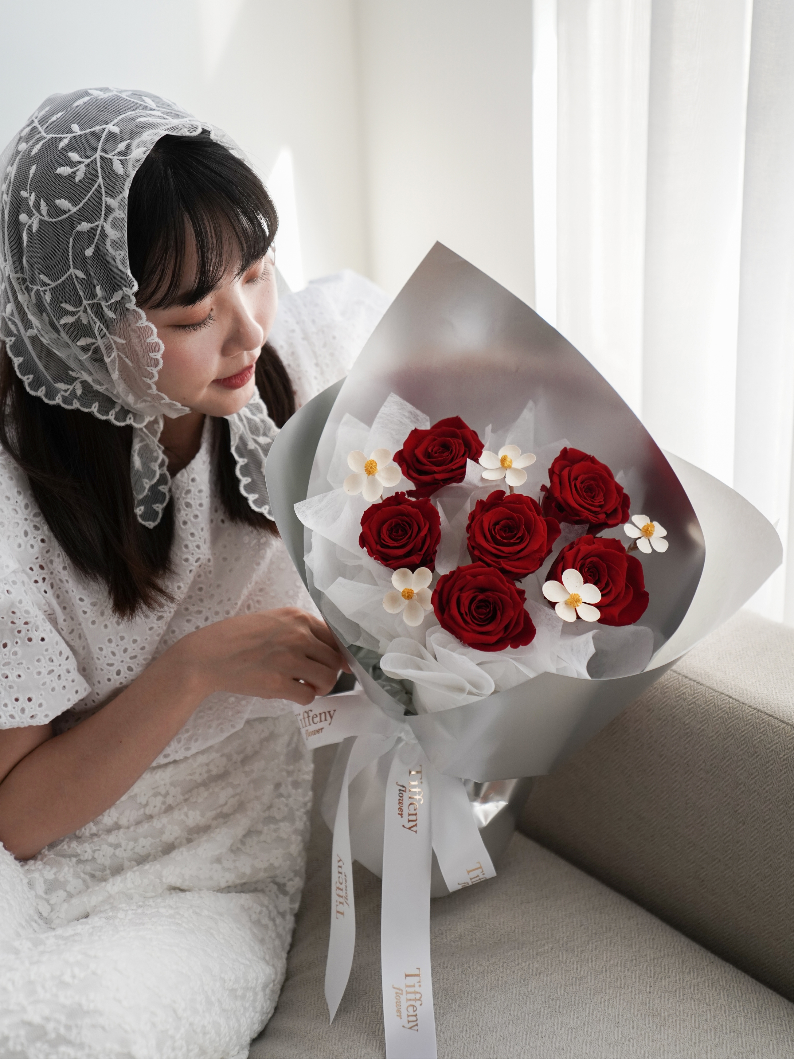 小花圓舞曲 皇家玫瑰永生花束