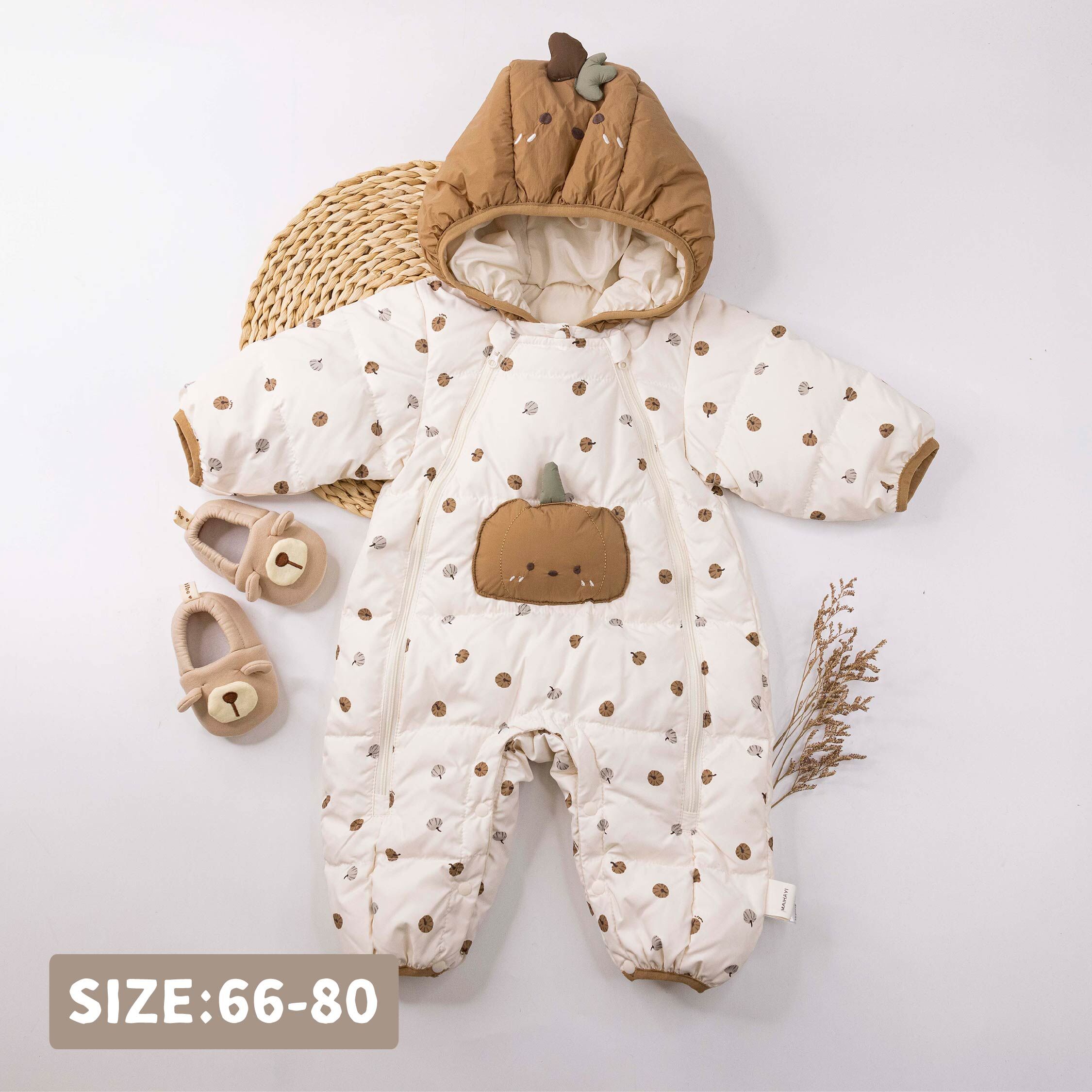 【JG5505】可愛表情南瓜羽絨連身衣