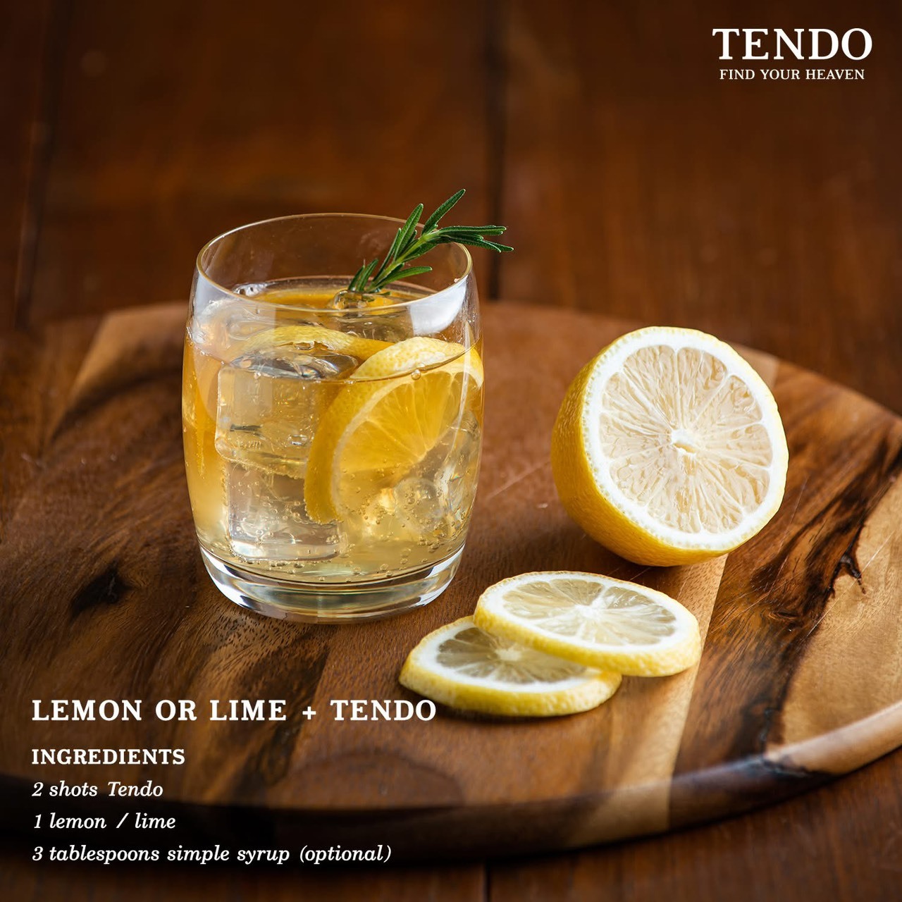 天道 TENDO 威士忌調酒推薦：Lemon or Lime + Tendo 搭配檸檬與萊姆切片的經典喝法
